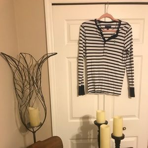 Ralph Lauren Large navy white stripe long sleeve